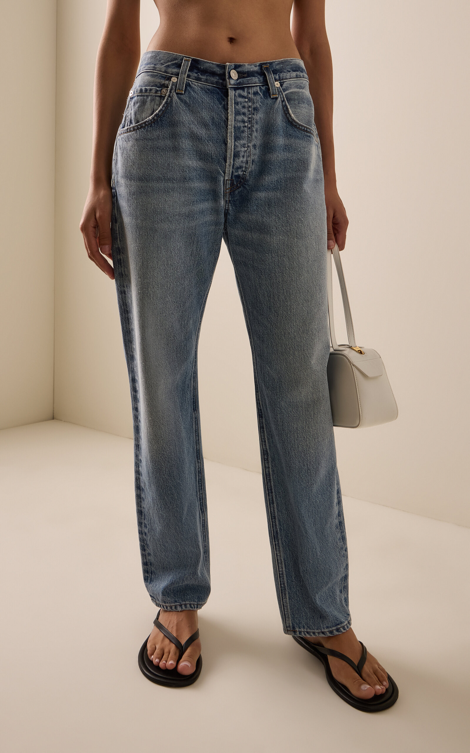Lindz Rigid Low-Rise Straight Jeans | Moda Operandi (Global)