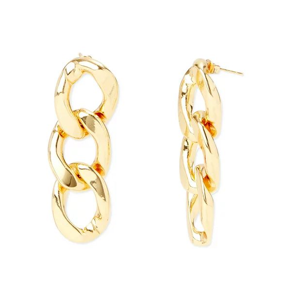 Scoop Womens 14K Gold Flash-Plated Chain-Link Dangle Earrings - Walmart.com | Walmart (US)
