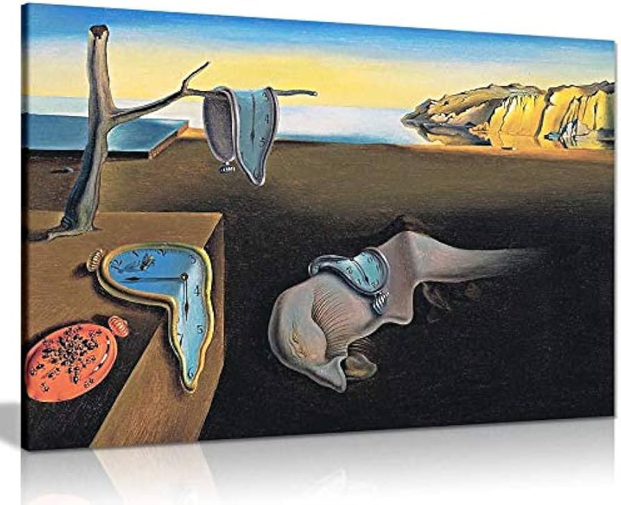 Salvador Dali Wall Art Dalí Persistence of Time Framed Painting Canvas Art For Bedroom Livingroo... | Amazon (US)
