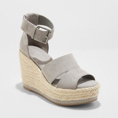 Women's Caroline Microsuede Ankle Strap Espadrille Wedge - Universal Thread™ | Target