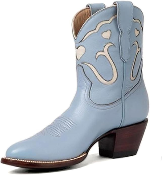 Huntarry Cowboy Boots for Women Wide Calf Knee High Cowgirl Boots Western Embroidery Poninted Toe... | Amazon (US)