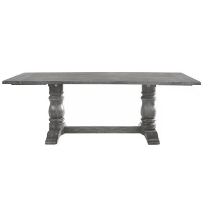 Rectangular Trestle Table with Double Turned Pedestal | Wayfair North America