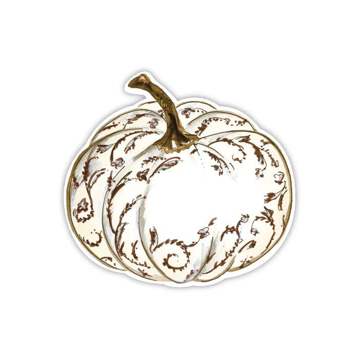 Brown Chinoiserie Pumpkin Die Cut Accent | Rosanne Beck Collections