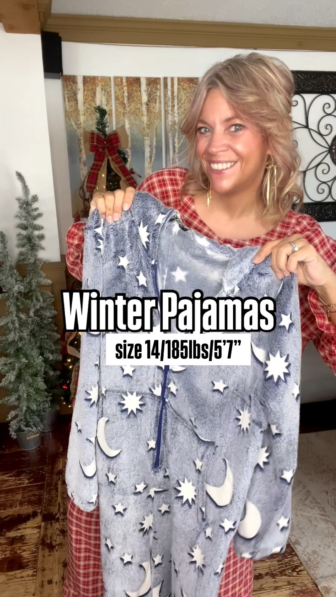 Wearing size 14/16 in the wide leg pajama set & the cozy jumpsuit with zipper detail. 

#LTKMidsize #LTKOver40 #LTKFindsUnder50