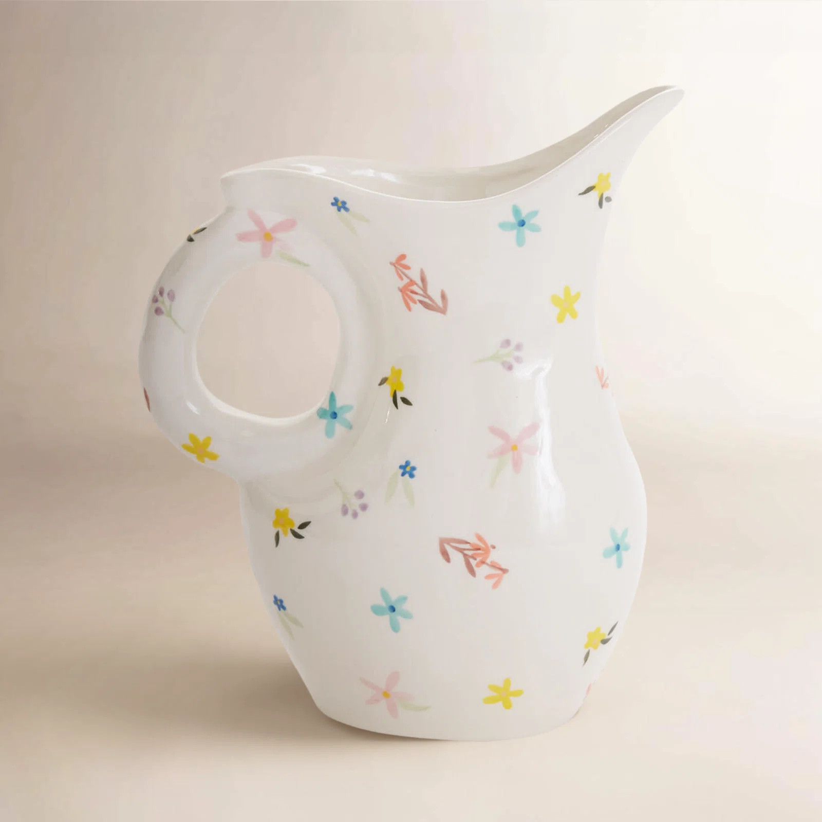 Ditsy Floral Pitcher 7.5"x 4"x 9.5" | Birch Lane