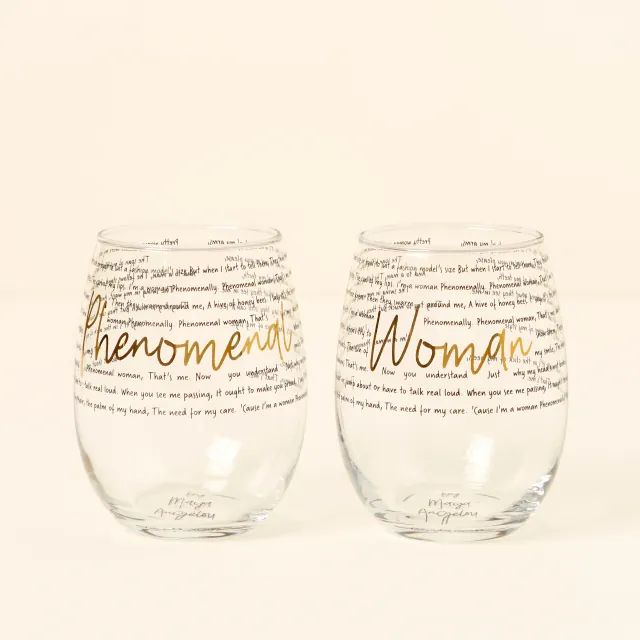 Maya Angelou Phenomenal Woman Glasses - Set of 2 | UncommonGoods