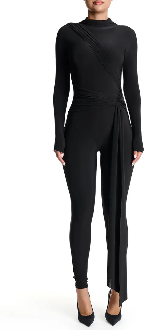 Hourglass Tie Waist Long Sleeve Jumpsuit | Nordstrom