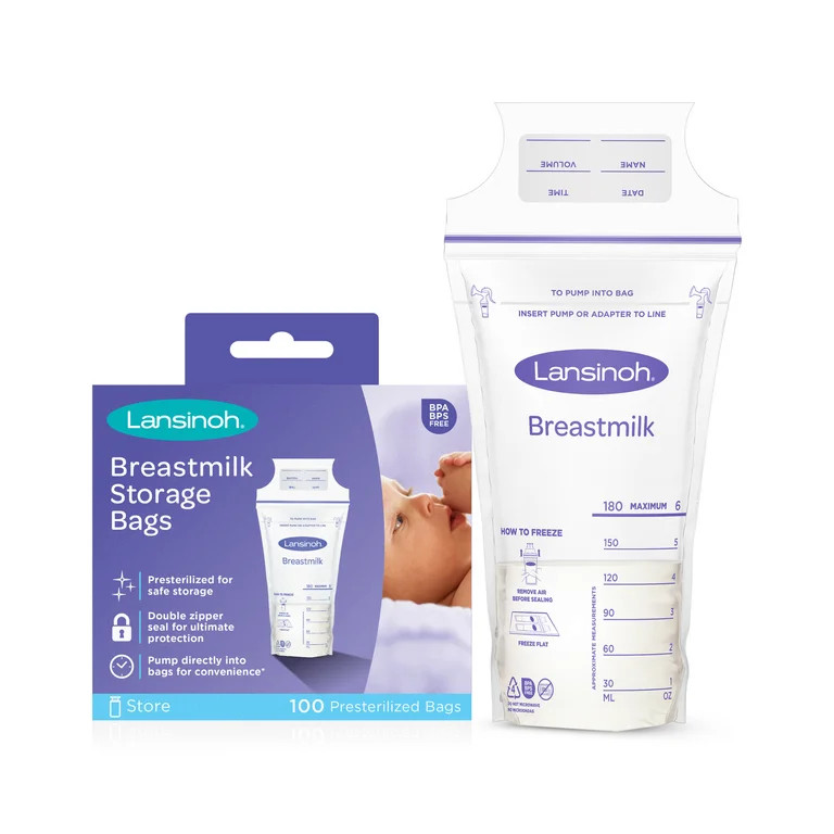 Lansinoh Breastmilk Storage Bags for Breastfeeding Moms, 100 Ct | Walmart (US)