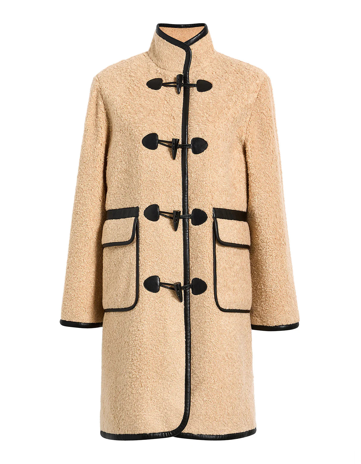 Caroline Teddy Toggle Mid-length Wool Blend Coat Jacket | Toccin