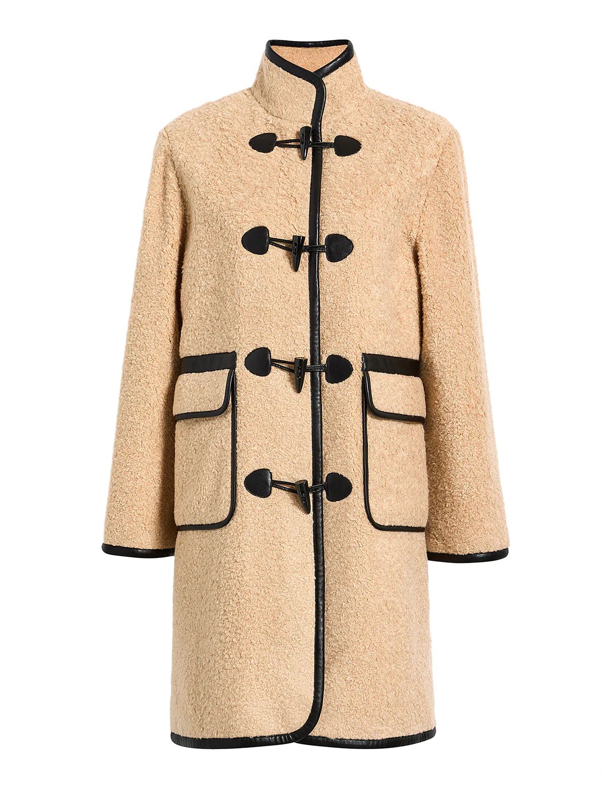 Caroline Teddy Toggle Mid-length Wool Blend Coat Jacket | Toccin
