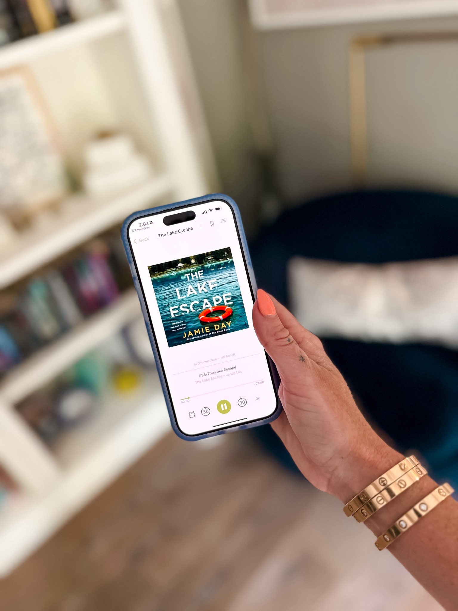 Thrillers to read this summer 
The lake escape by Jamie day on audible audio books for beach reads 