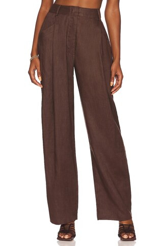 AEXAE Linen Trouser in Brown from Revolve.com | Revolve Clothing (Global)