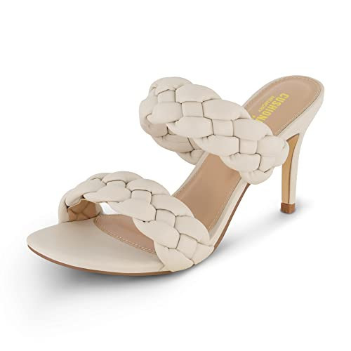 CUSHIONAIRE Women's Suzy braided dress sandal +Memory Foam, Wide Widths Available, Ivory 7 | Amazon (US)