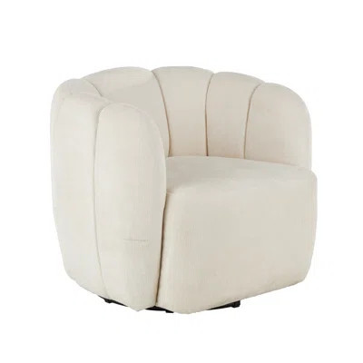 Polyester Arched Swivel Cream Accent Chair | Wayfair North America