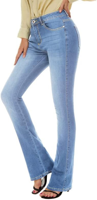 VIPONES Bell Bottom Jeans for Women Stretchy High Waisted Flare Curvy Denim Pants | Amazon (US)