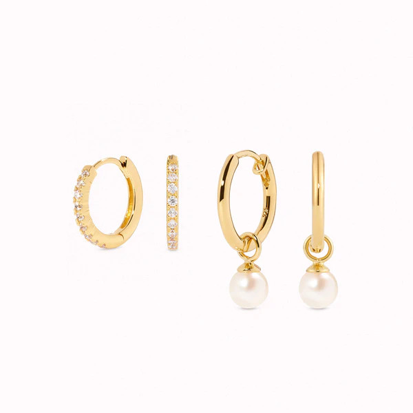 Gold Huggie Earrings Set | Linjer