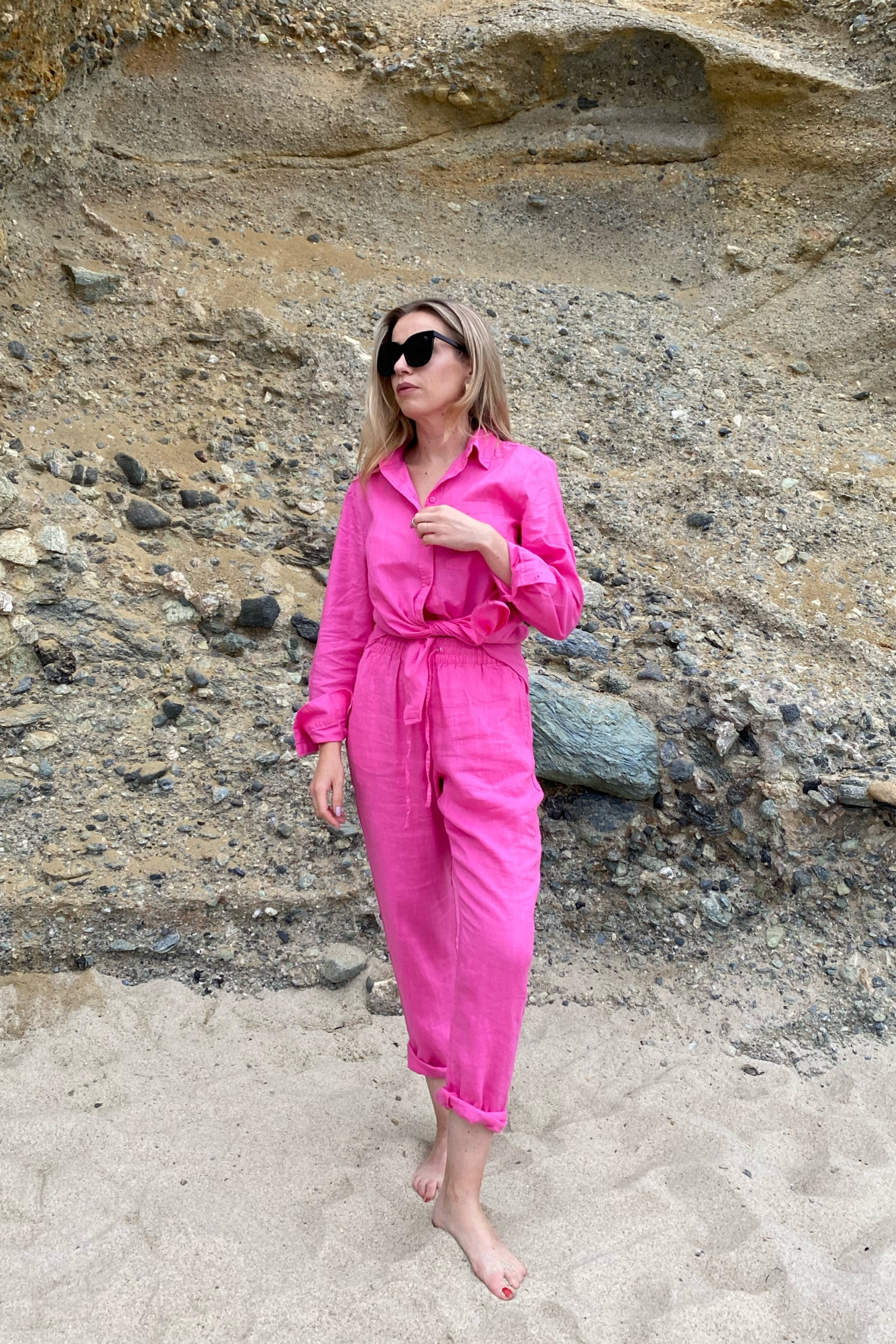 Pink linen outfit by H&M

#LTKunder100 #LTKSeasonal #LTKtravel