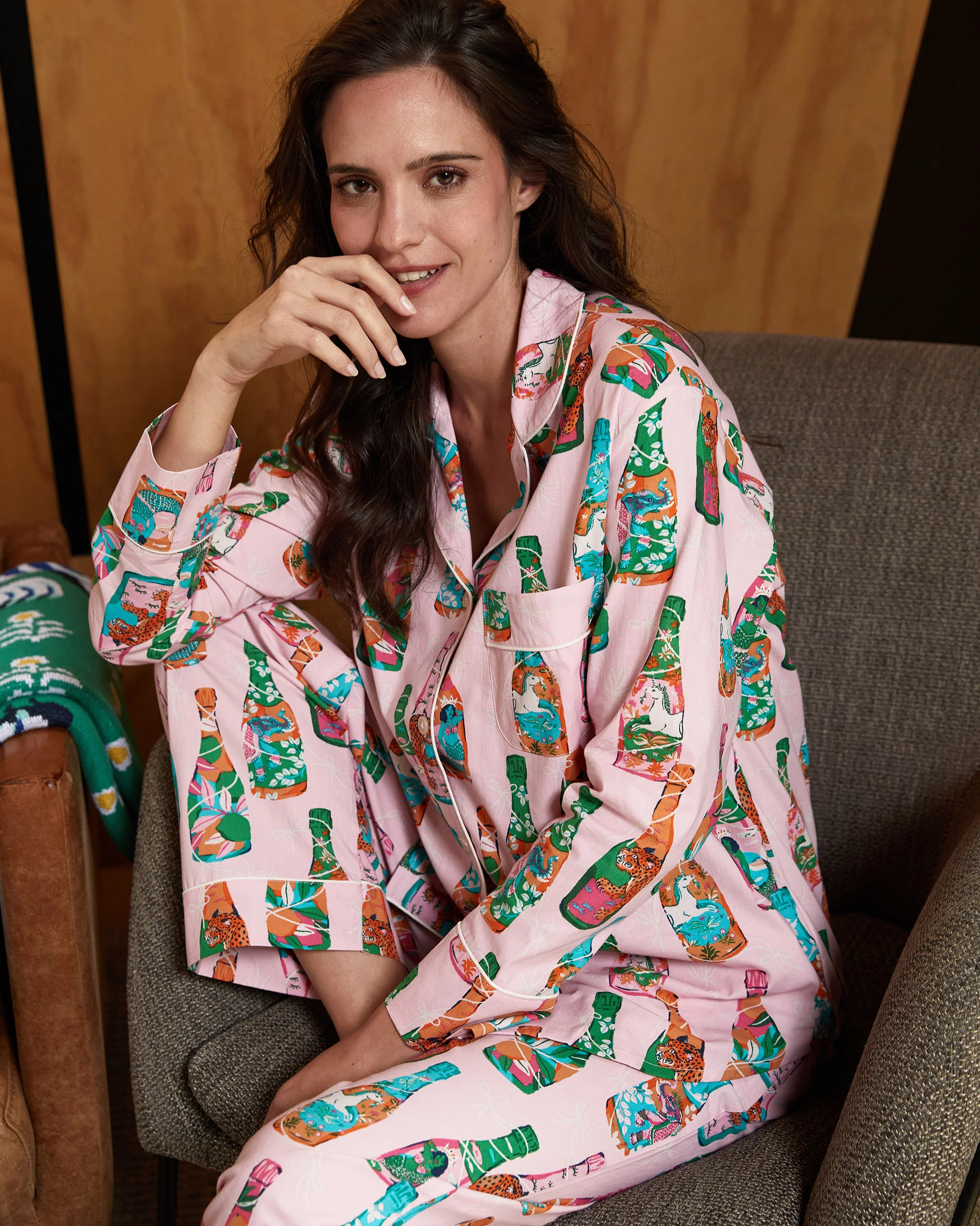 Pop the Bubbly - Long PJ Set - Sparkling Rosé | Printfresh