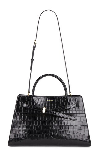 Veronica Beard Large Crocodile Embossed Bag in Black from Revolve.com | Revolve Clothing (Global)