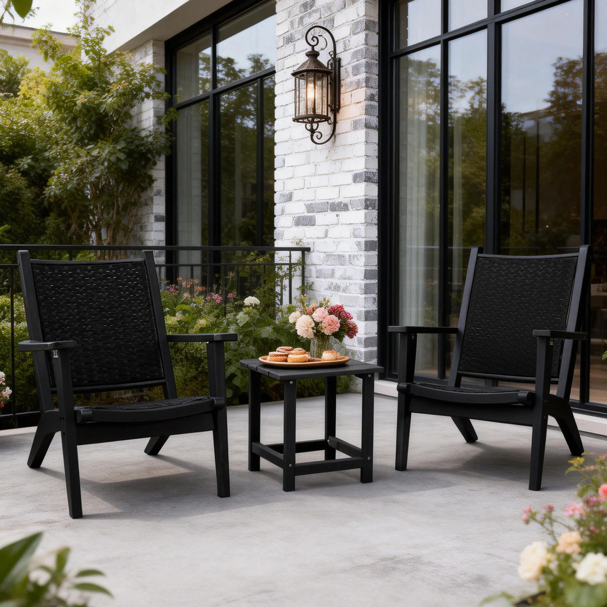 2 - Person Patio Wicker Conversation Set with Side Table | Wayfair North America