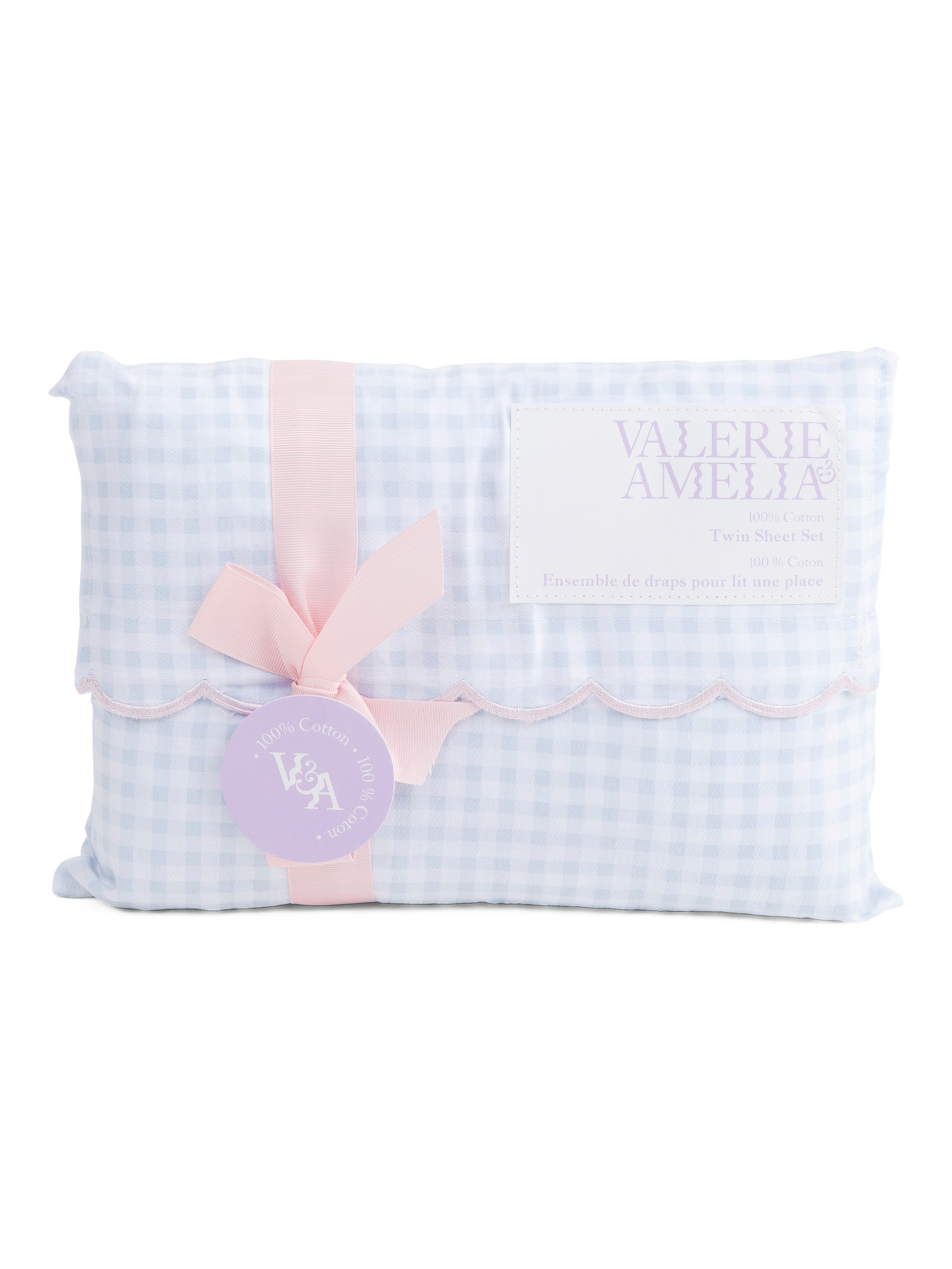 Gingham Scalloped Edge Sheet Set | TJ Maxx