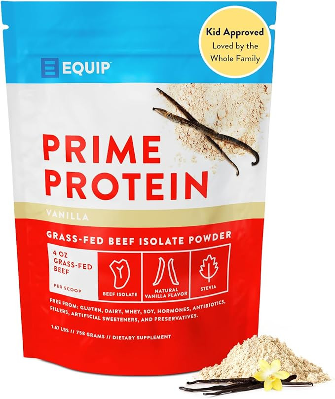 Equip Foods Prime Protein Powder | Clean, Grass Fed Beef Protein Isolate | Carnivore Protein Powd... | Amazon (US)