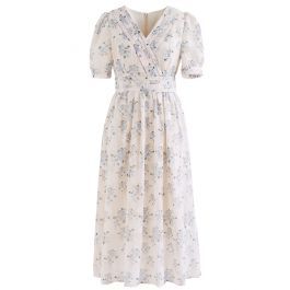 Floral Jacquard Embroidered Eyelet Midi Dress | Chicwish
