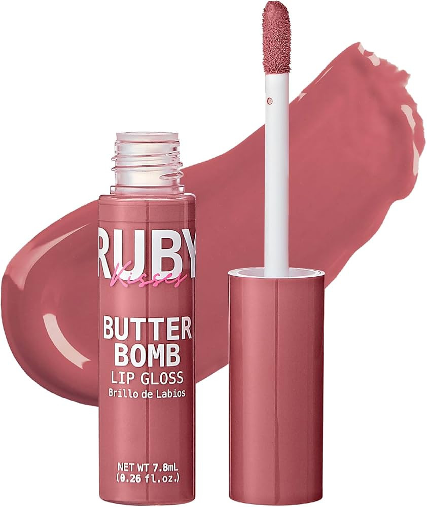 Ruby Kisses Lip Gloss Butter Bomb Gloss Non-Sticky Lip Gloss Vitamin E Natural Nude Lip Makeup - ... | Amazon (US)