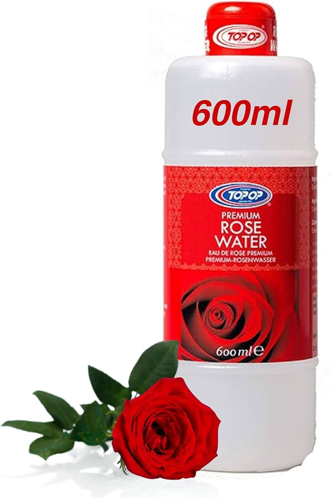 Top-Op Rose Water 600ml - Food Grade Rosewater Essence for Cooking, Baking, Hair, Skin & Face Ton... | Amazon (UK)