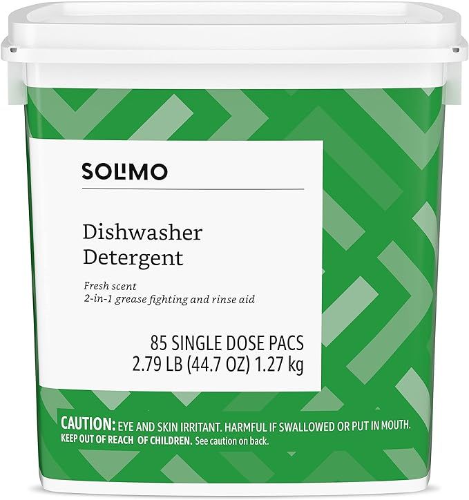 Amazon Brand - Solimo Dishwasher Detergent Pacs, Fresh Scent, 85 Count | Amazon (US)