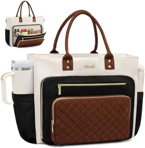 LOVEVOOK Teacher Tote Bag for Women Work, Laptop Bag With Large Cup Holder, Nurse Bags Profession... | Amazon (US)