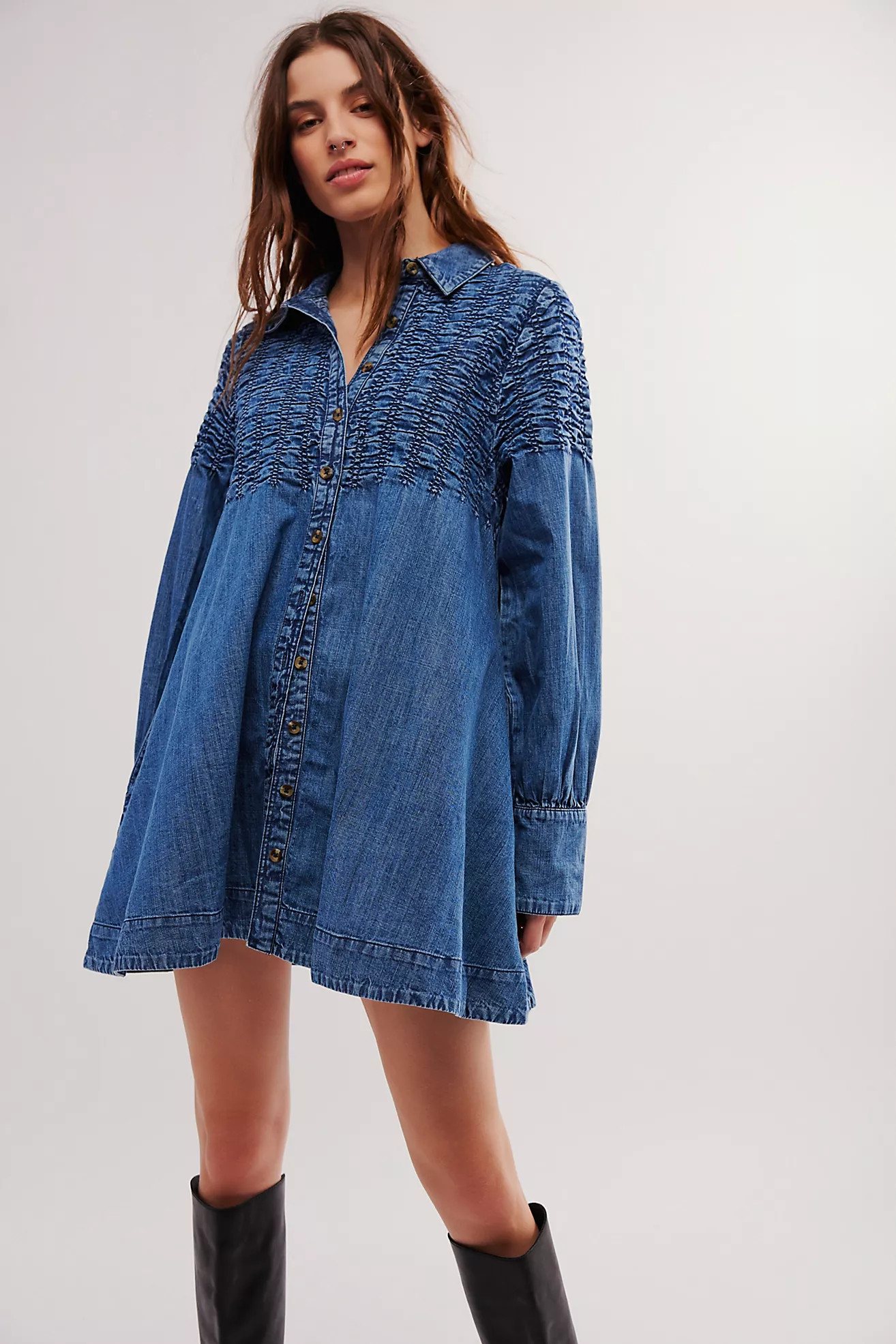 Denim Find Me Now Mini Dress | Free People (Global - UK&FR Excluded)