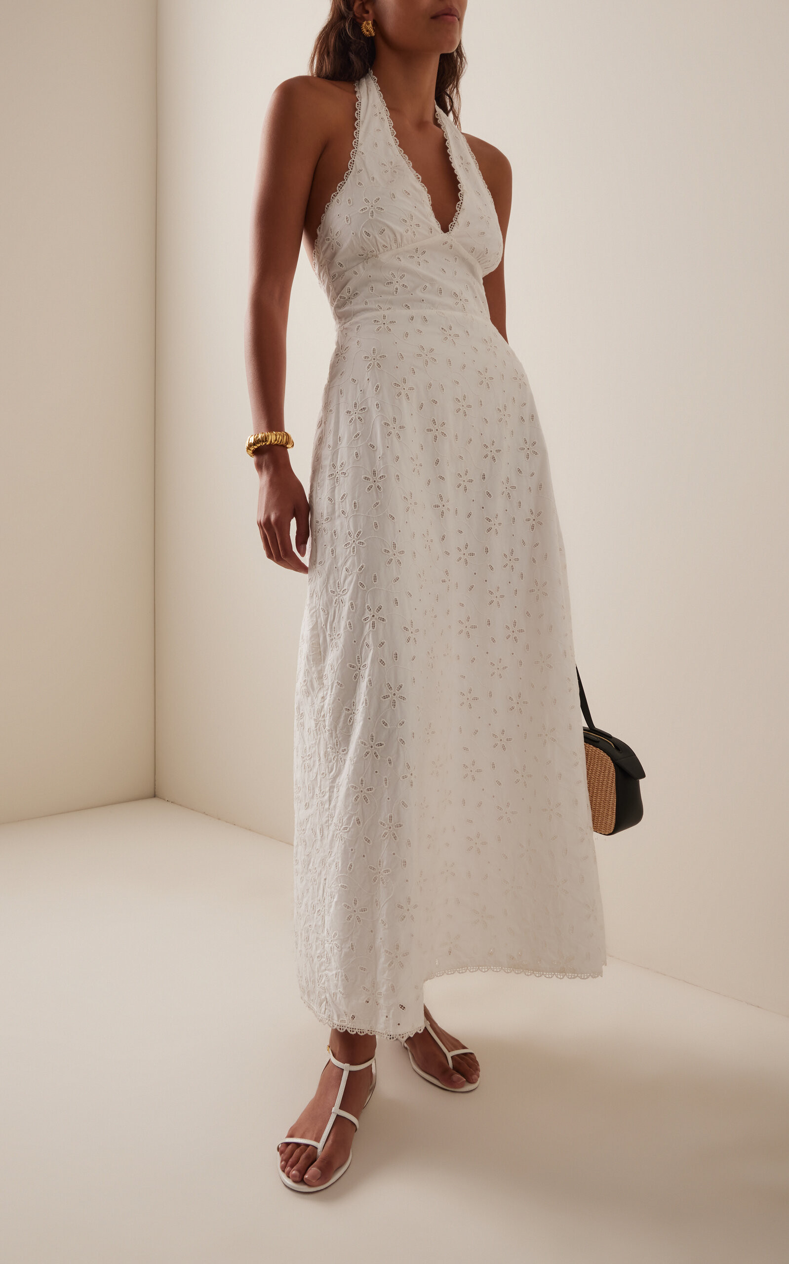 Salma Eyelet Cotton Maxi Halter Dress | Moda Operandi (Global)