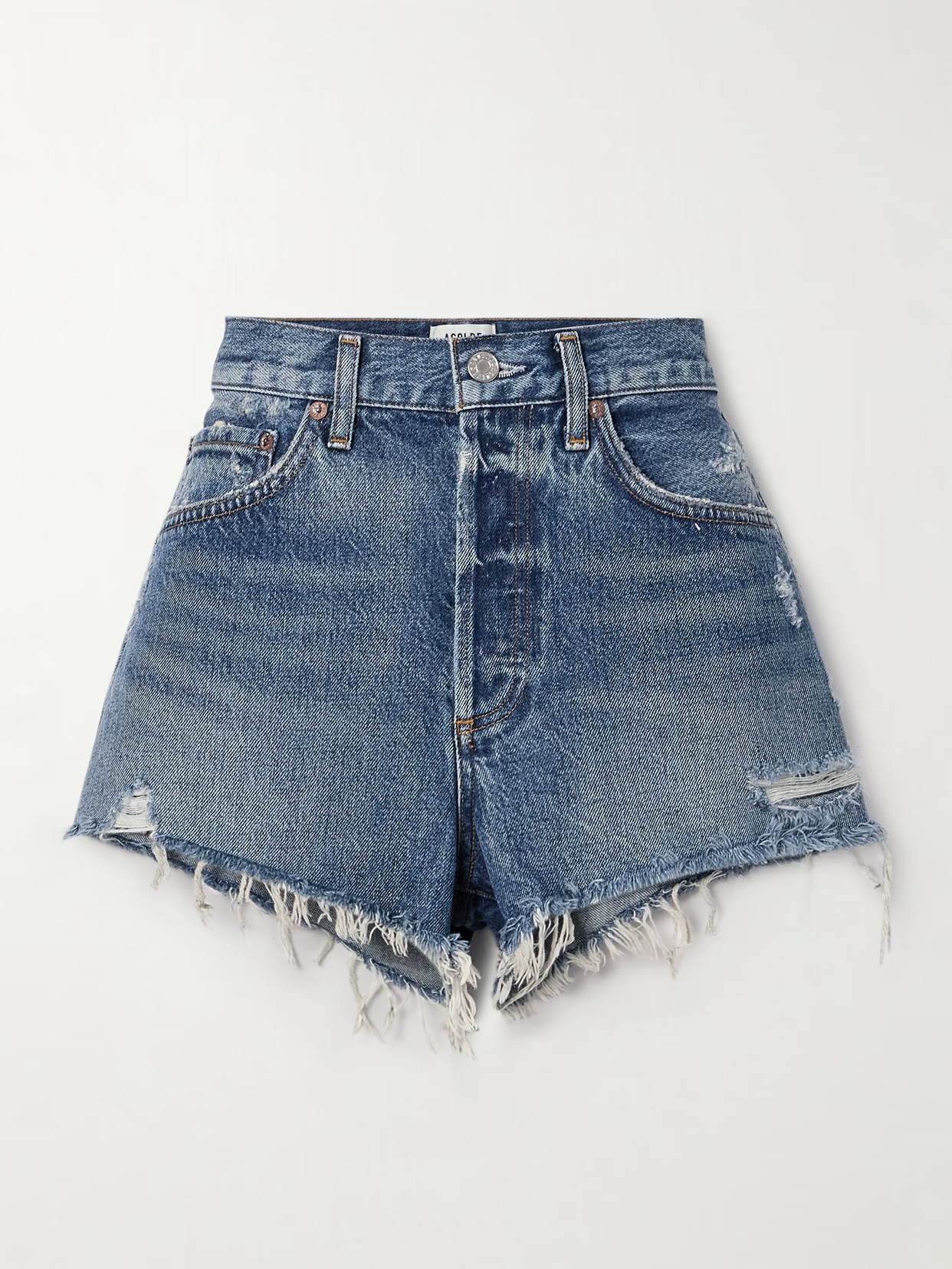 AGOLDE - Parker Vintage Cutoff Organic Denim Shorts - Blue | NET-A-PORTER (US)