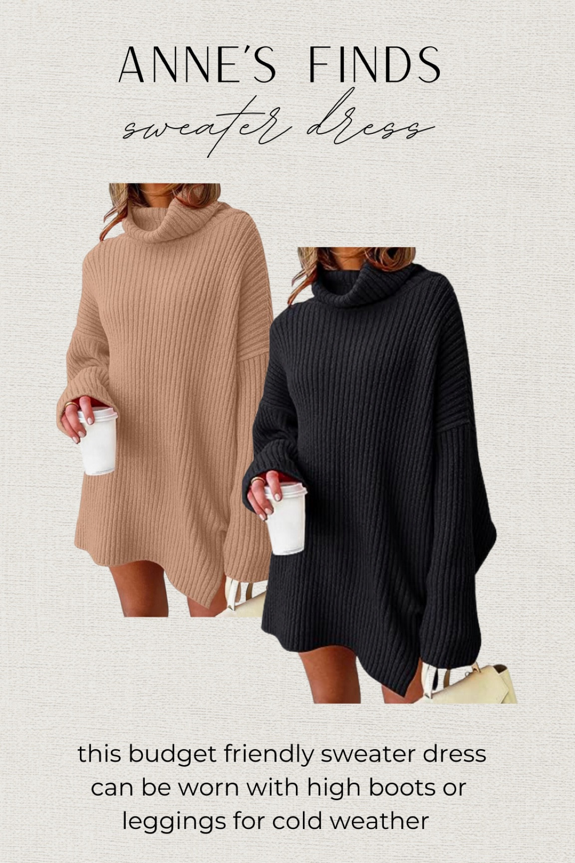 Budget friendly sweater dress perfect for knee high or over the knee boots! 

#LTKFindsUnder50 #LTKFindsUnder100 #LTKStyleTip