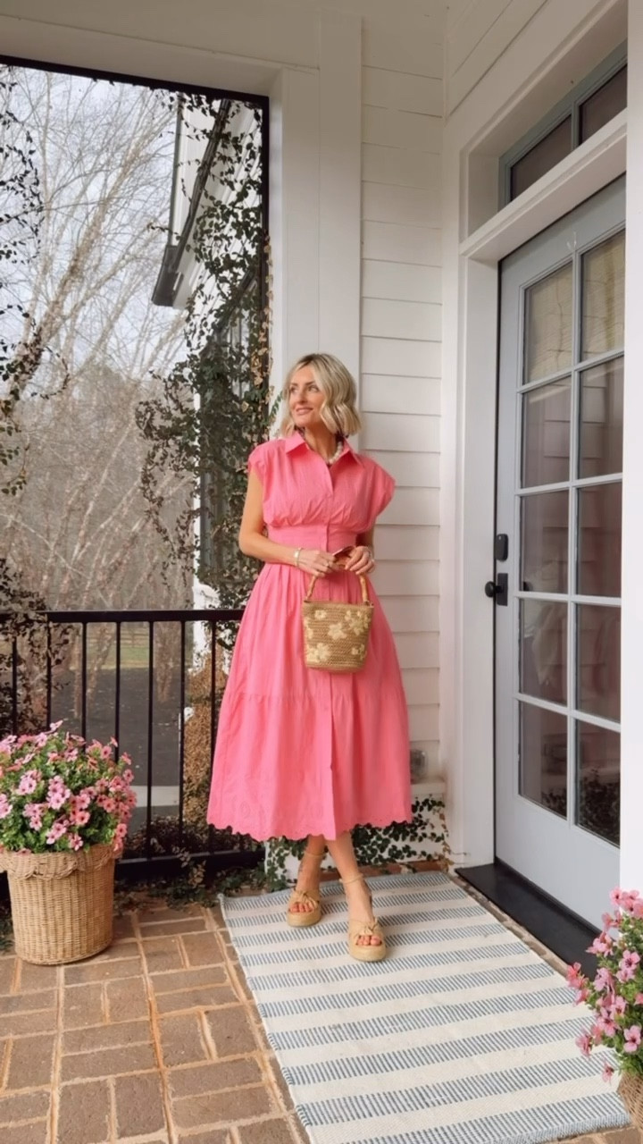 Love the eyelet details on the bottom of this pink maxi dress! The cinched in waist is so flattering! Wearing an XS! Use code LOVERLY25 for 25% off this weekend only!

Loverly Grey, Avara, spring dress, Easter dress, spring workwear 

#LTKSeasonal #LTKSaleAlert