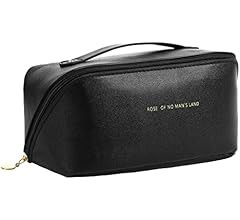 AURUZA Large Capacity Makeup Bag, Travel Cosmetic Bag With Handle and Divider Flat Lay Organizer ... | Amazon (US)