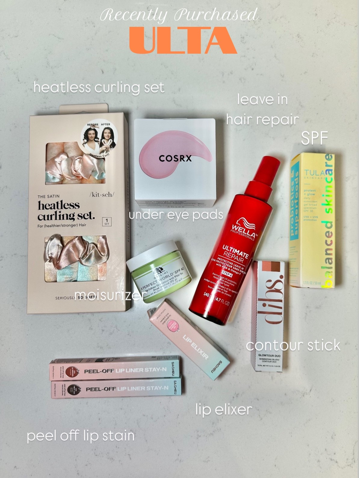 Went in for the viral lip stain and walked out with these other fun must haves! 

- heatless curl set 
- under eye patches 
- leave in hair repair
- Tula SPF 
- moisturizer 
- lip stains 
- lip elixer
- dibs contour stick 

Hair, haircare, skin, skincare, makeup, cosmetics, beauty, beauty products, lips, lip stain, lip liner, lip color, face moisturizer, ulta, ulta haul



#LTKBeauty #LTKFindsUnder100 #LTKFindsUnder50