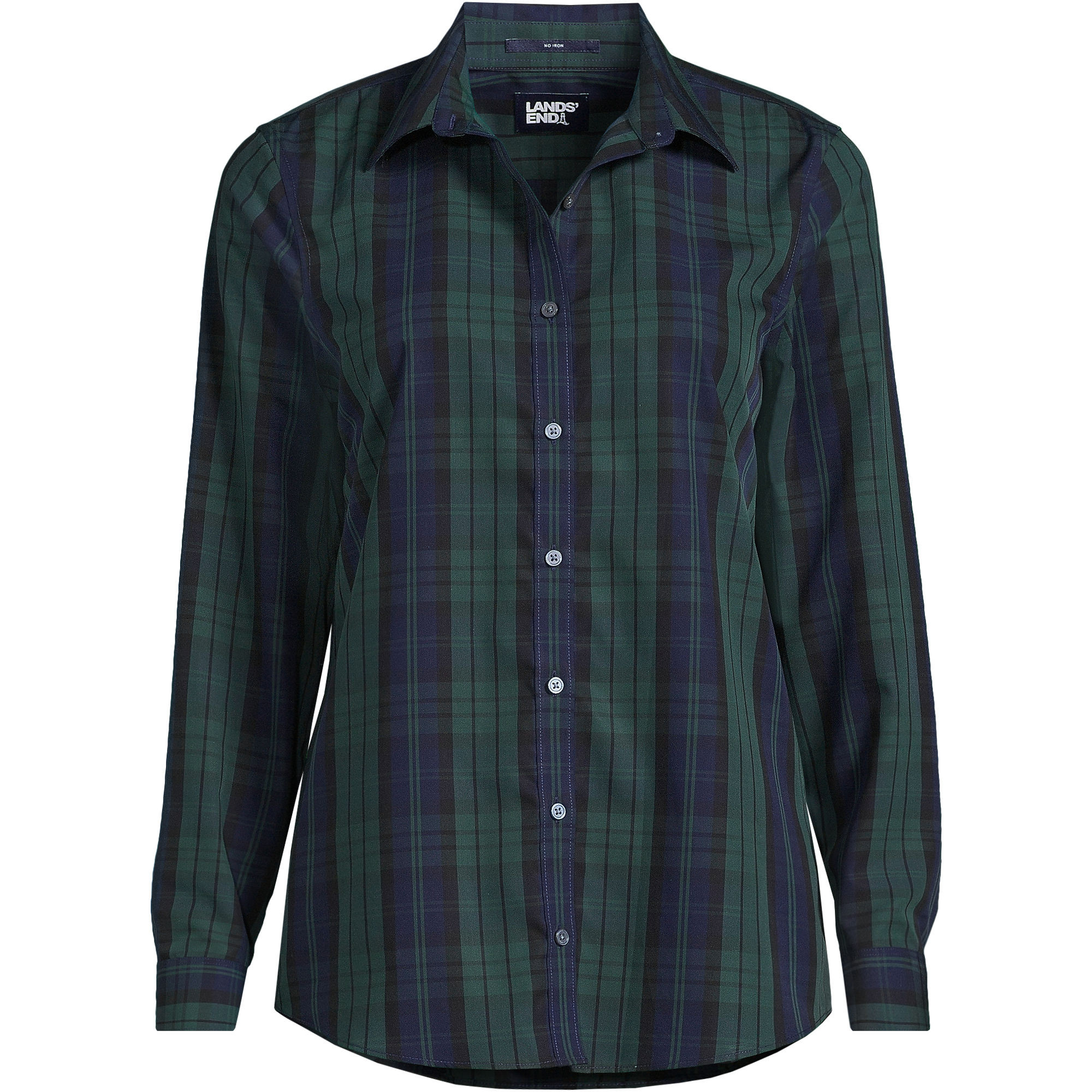 Women's Plus Size No Iron Button Front Shirt | Lands' End (US)