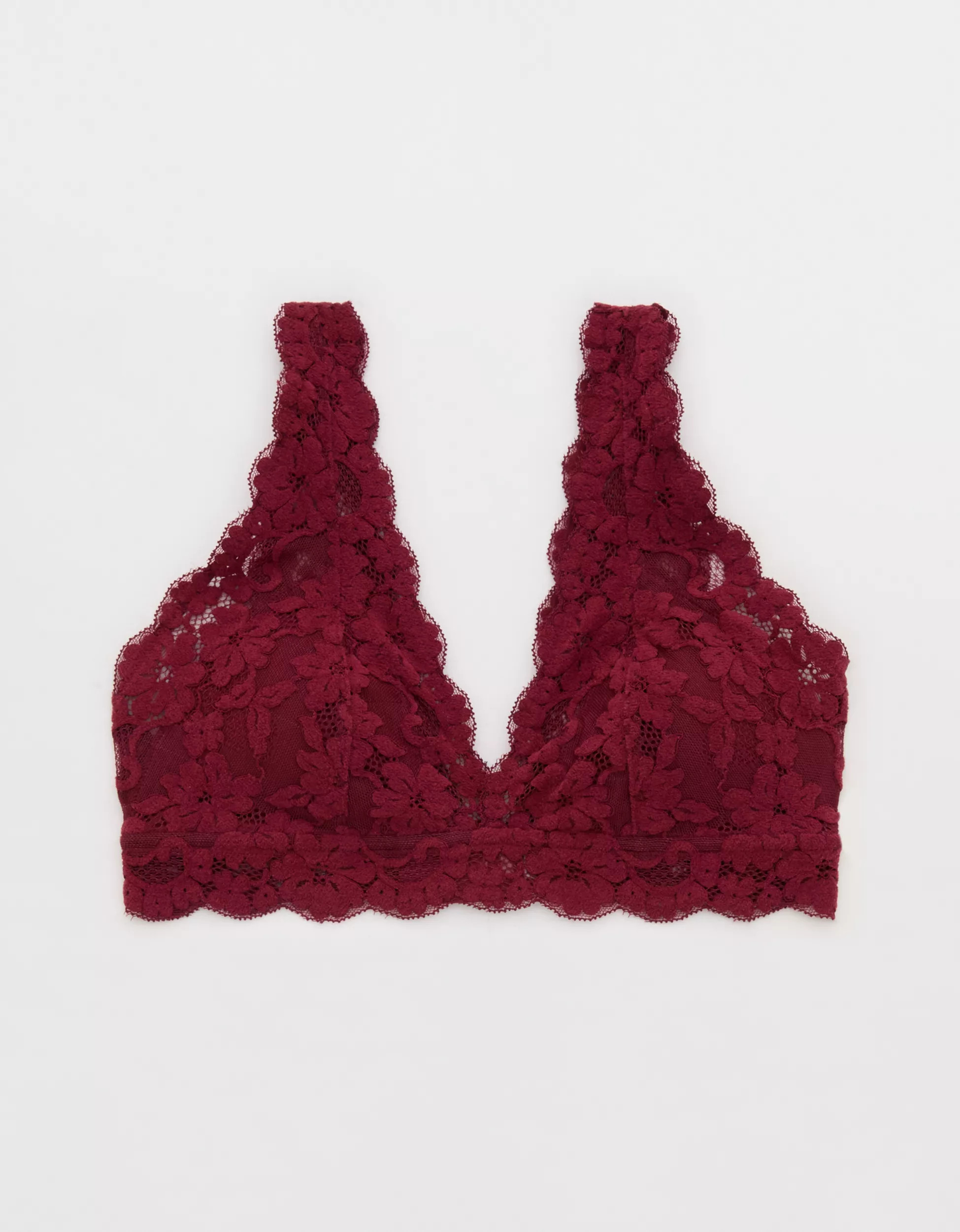 Show Off Chenille Lace Padded Plunge Bralette | American Eagle Outfitters (US & CA)