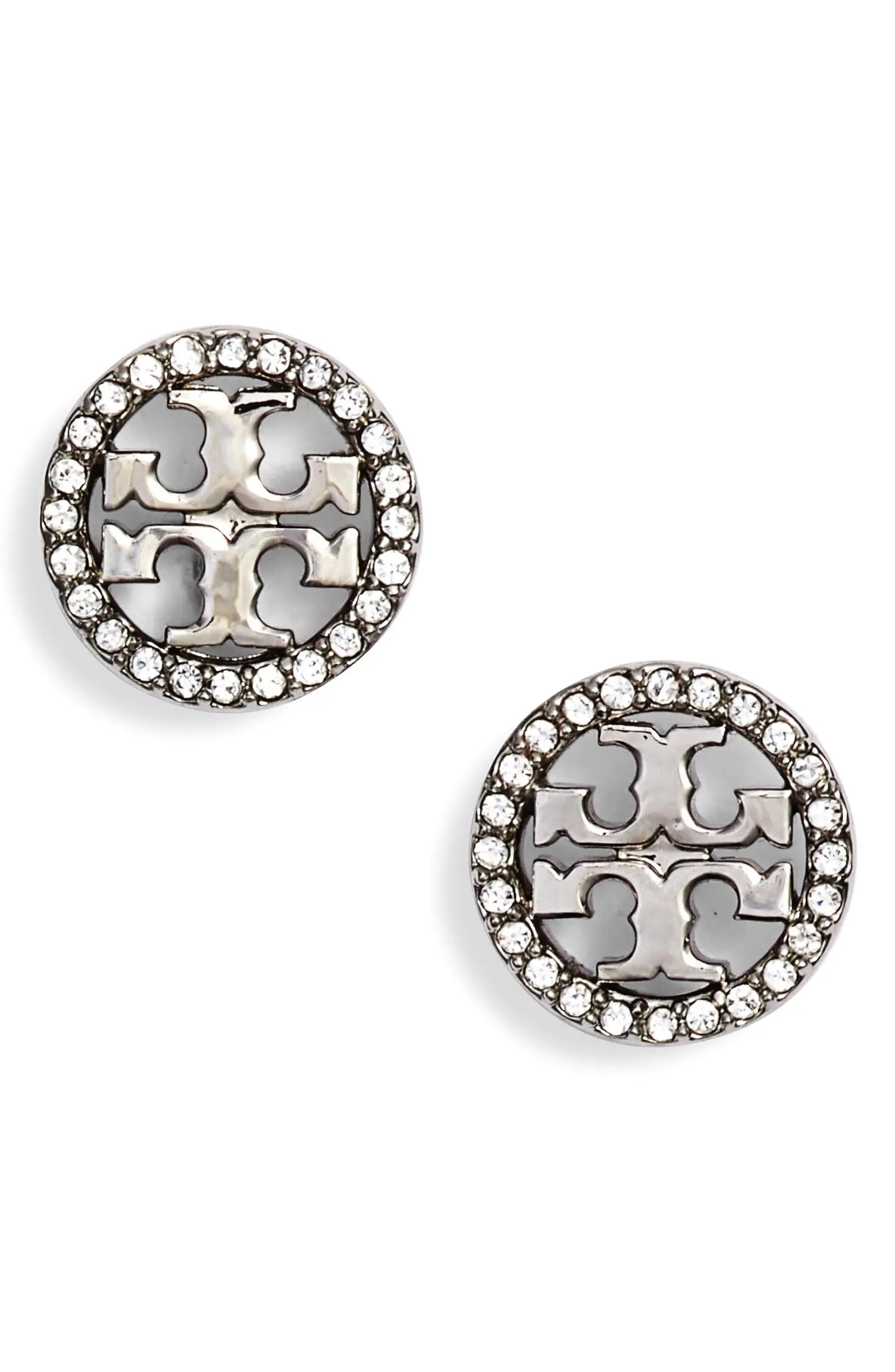 Crystal Logo Circle Stud Earrings | Nordstrom