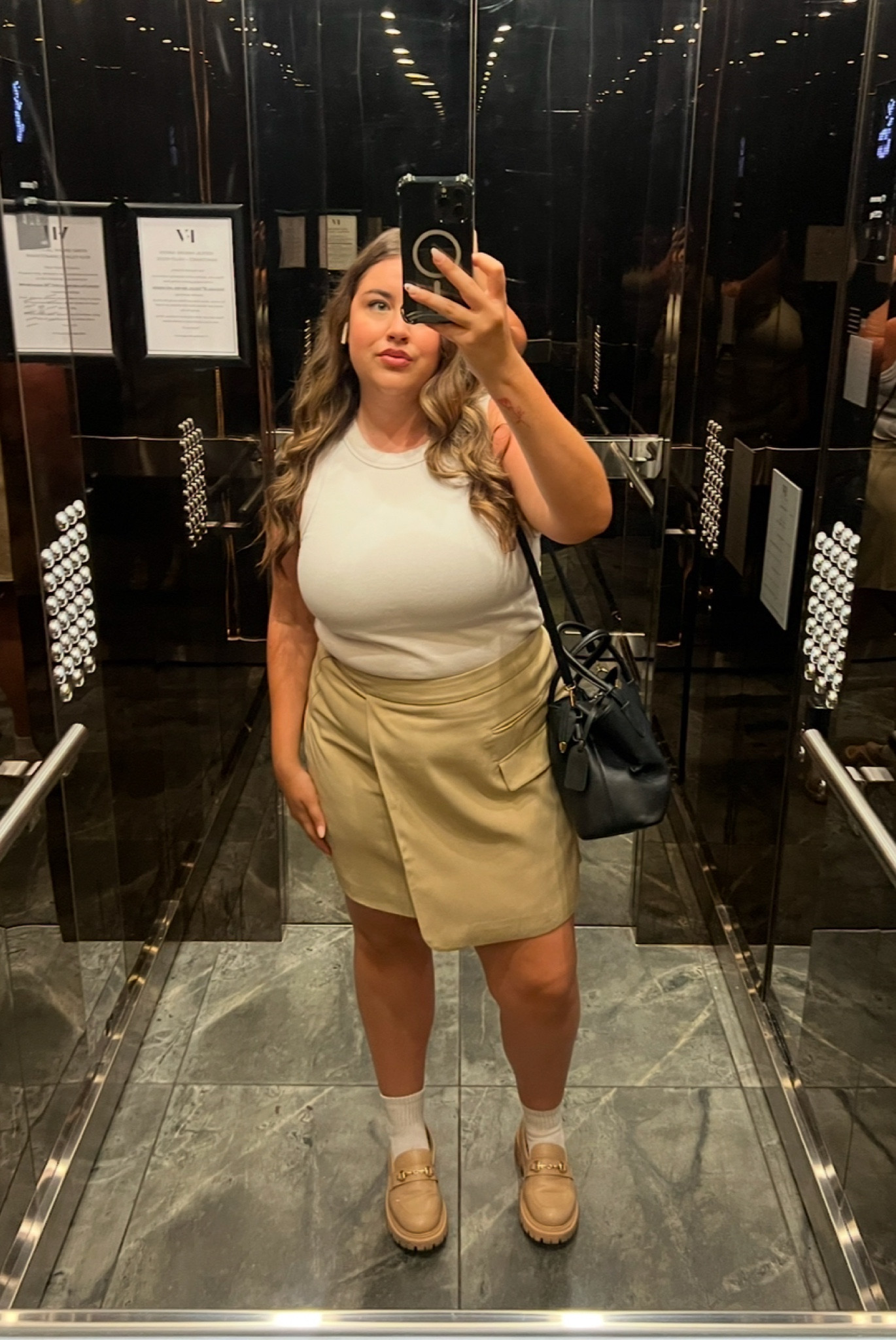 fayt the label skirt (must have) and big w loafers lol #midsize #midsizecorporate #midsizefashion