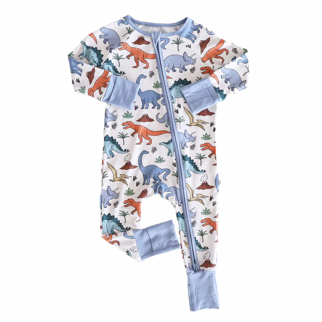 Dino Dude Convertible Zip Romper | Caden Lane