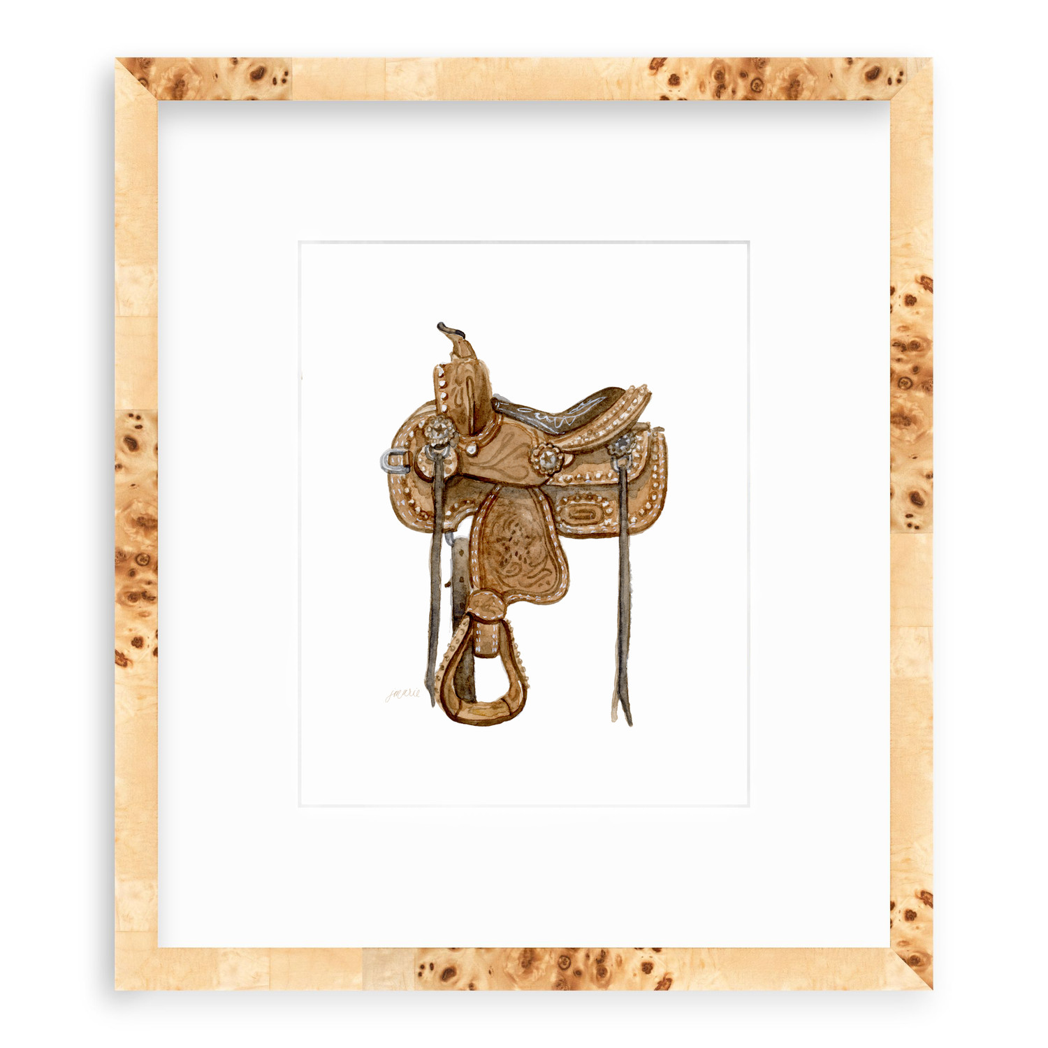Saddle Watercolor Art Print (Vertical & Horizontal Available) — Simply Jessica Marie | Simply Jessica Marie