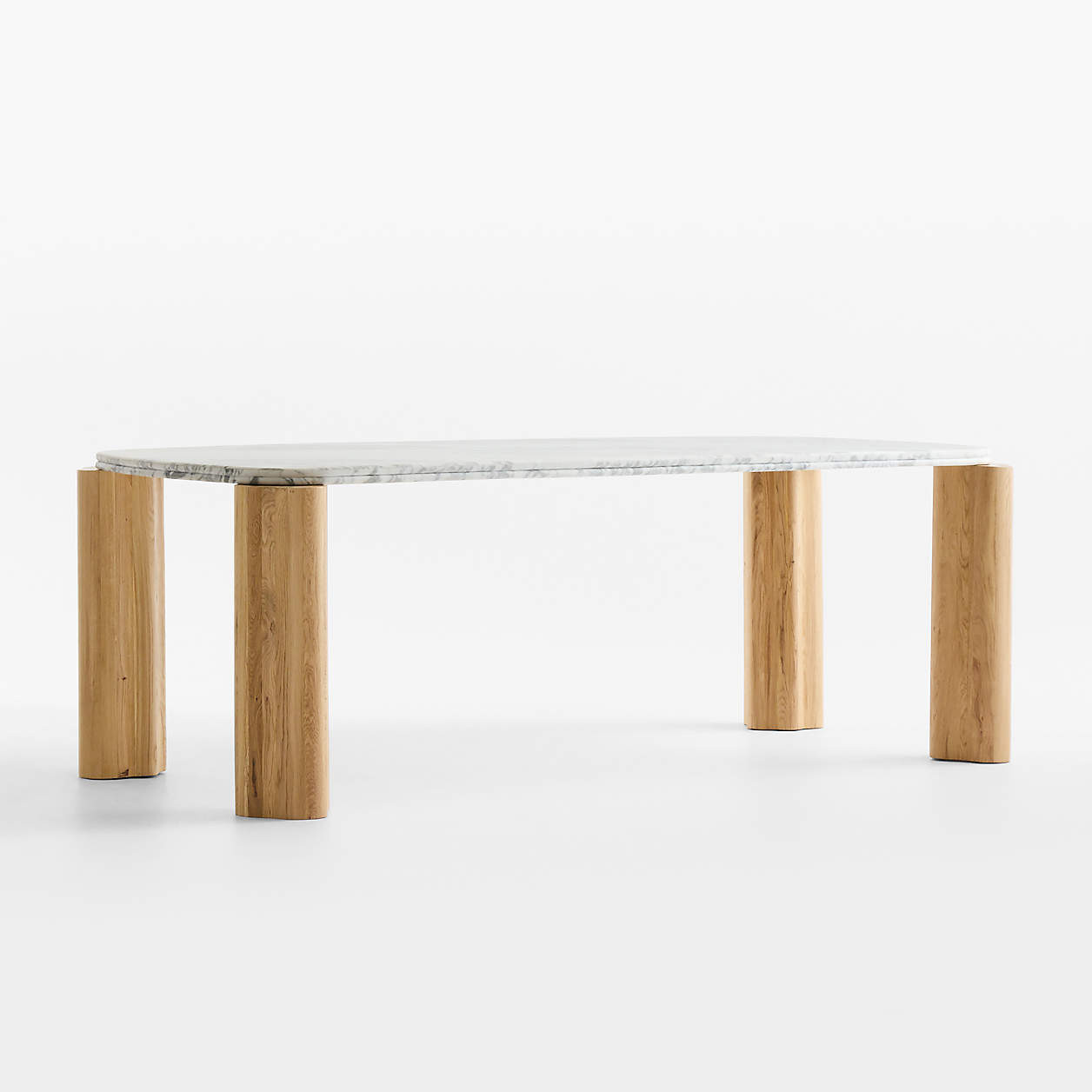 Tides 92" Arabescato Marble and Solid Oak Wood Dining Table | Crate & Barrel | Crate & Barrel