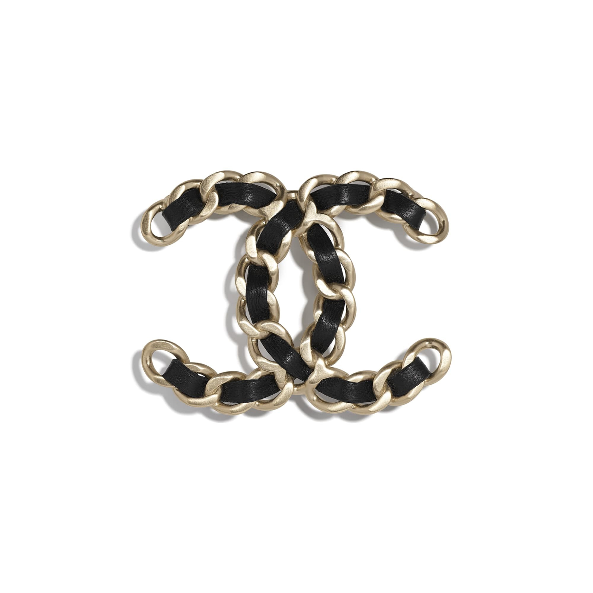 Metal   Lambskin Gold   Black Brooch | CHANEL | Chanel, Inc. (US)