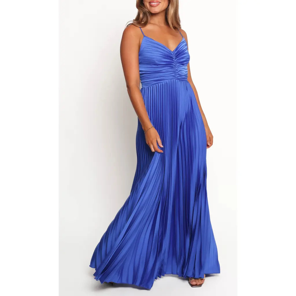 Petal & Pup Naira Pleated Maxi Dress in Blue at Nordstrom, Size 8 | Nordstrom