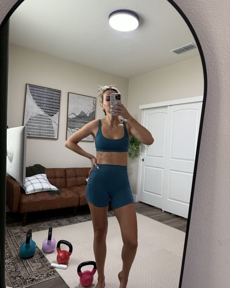 Amazon workout outfit 
Sports bra size small
Bike shorts size small
Amazon home workout equipment 

#LTKVideo #LTKFitness #LTKActive