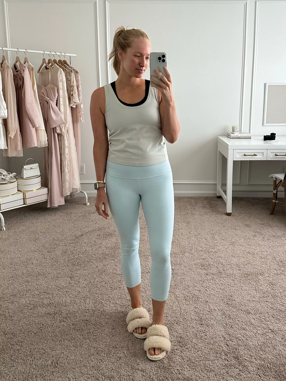 In store try on! New espresso align shorts and lilac smoke align 25” : r/ lululemon