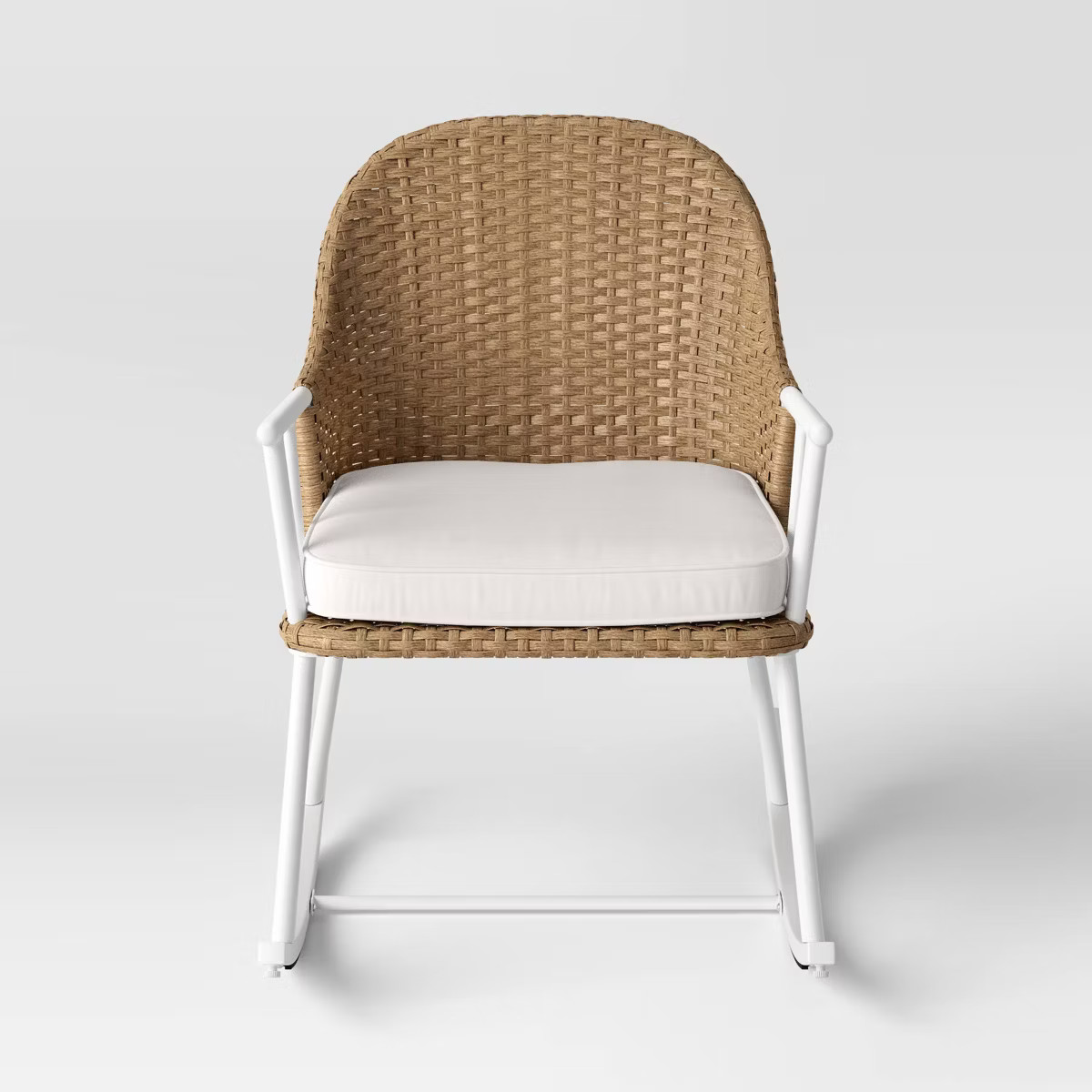 Windsor Steel & Wicker Outdoor Patio Chair, Rocking Chair White - Threshold™ designed with Stud... | Target